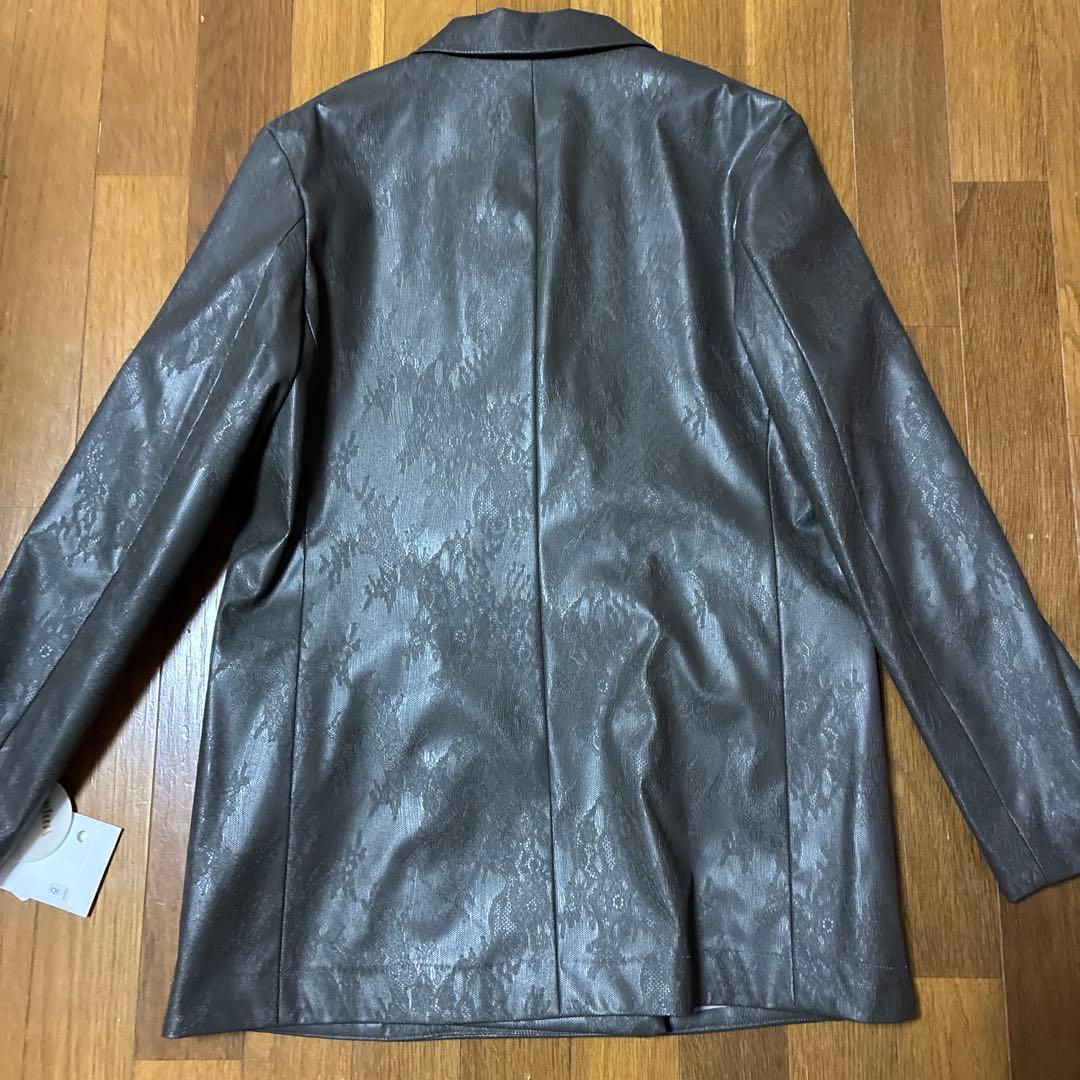 ample 合皮　テーラーダブルジャケット　オリーブ　9号 日本製　新品ヤマダヤ