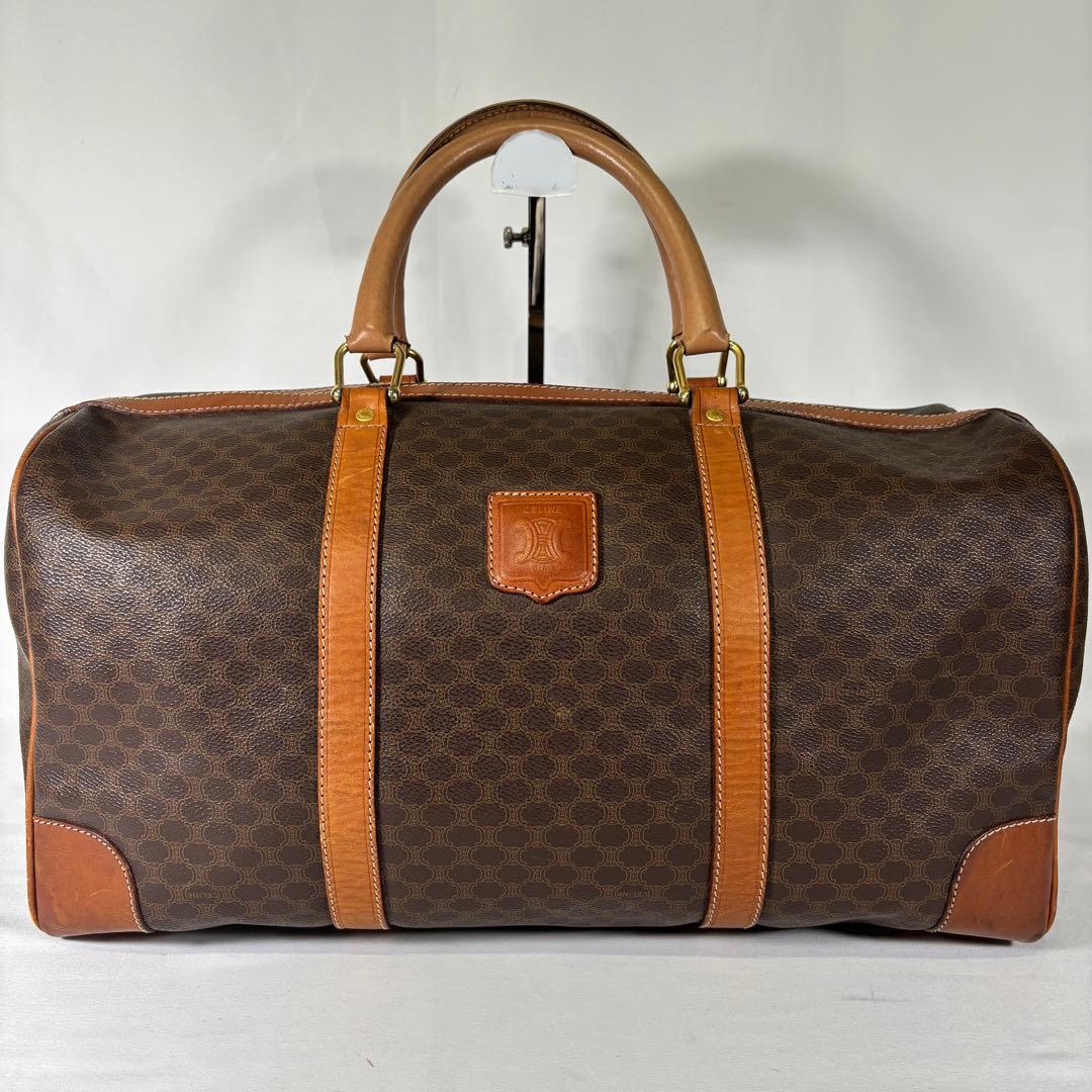 セリーヌ CELINE ボストンバッグ マカダム柄 トリオンフ レザー 大容量