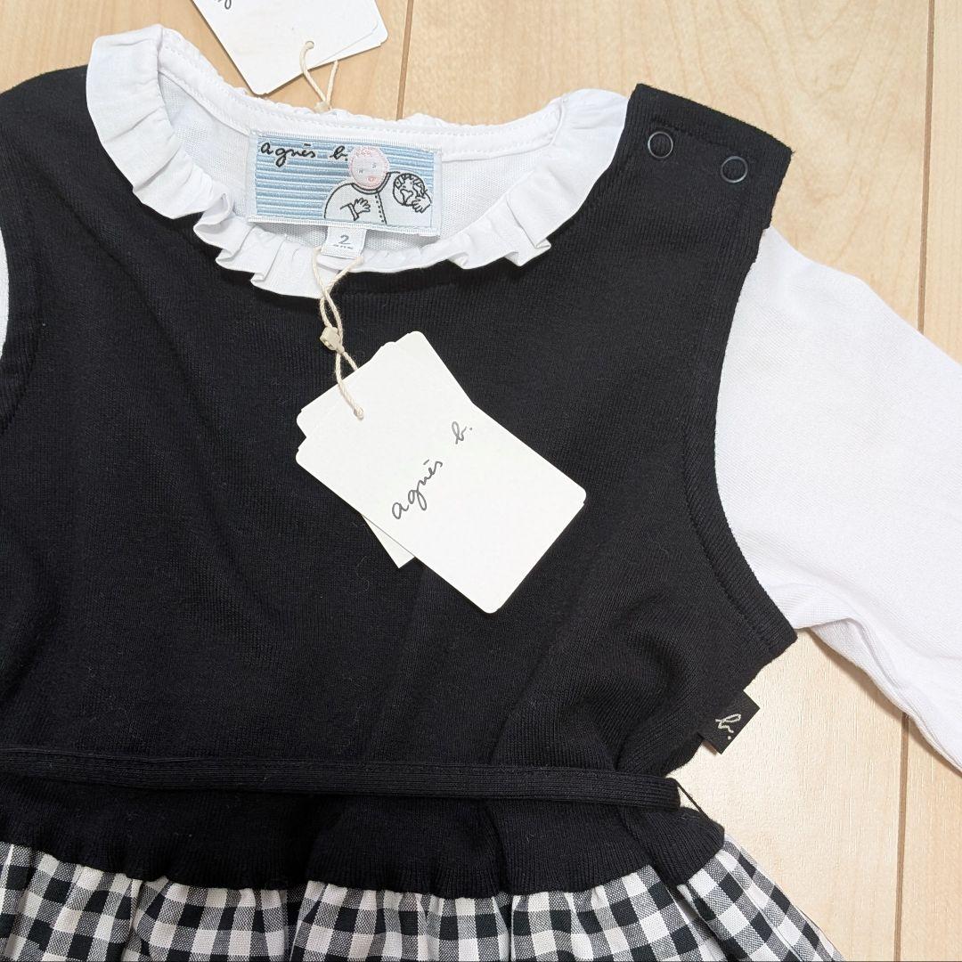 新品 agnes b トップス ジャンパースカート セット 90