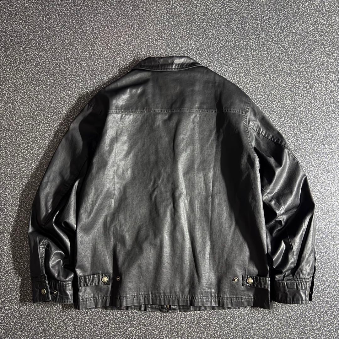 00’s OLD GAP leather like zip up blouson