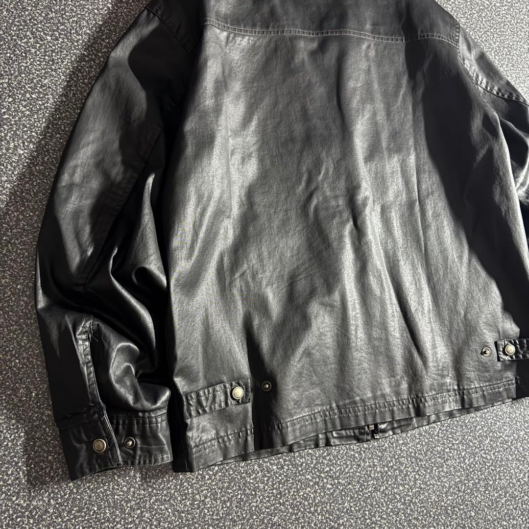 00’s OLD GAP leather like zip up blouson