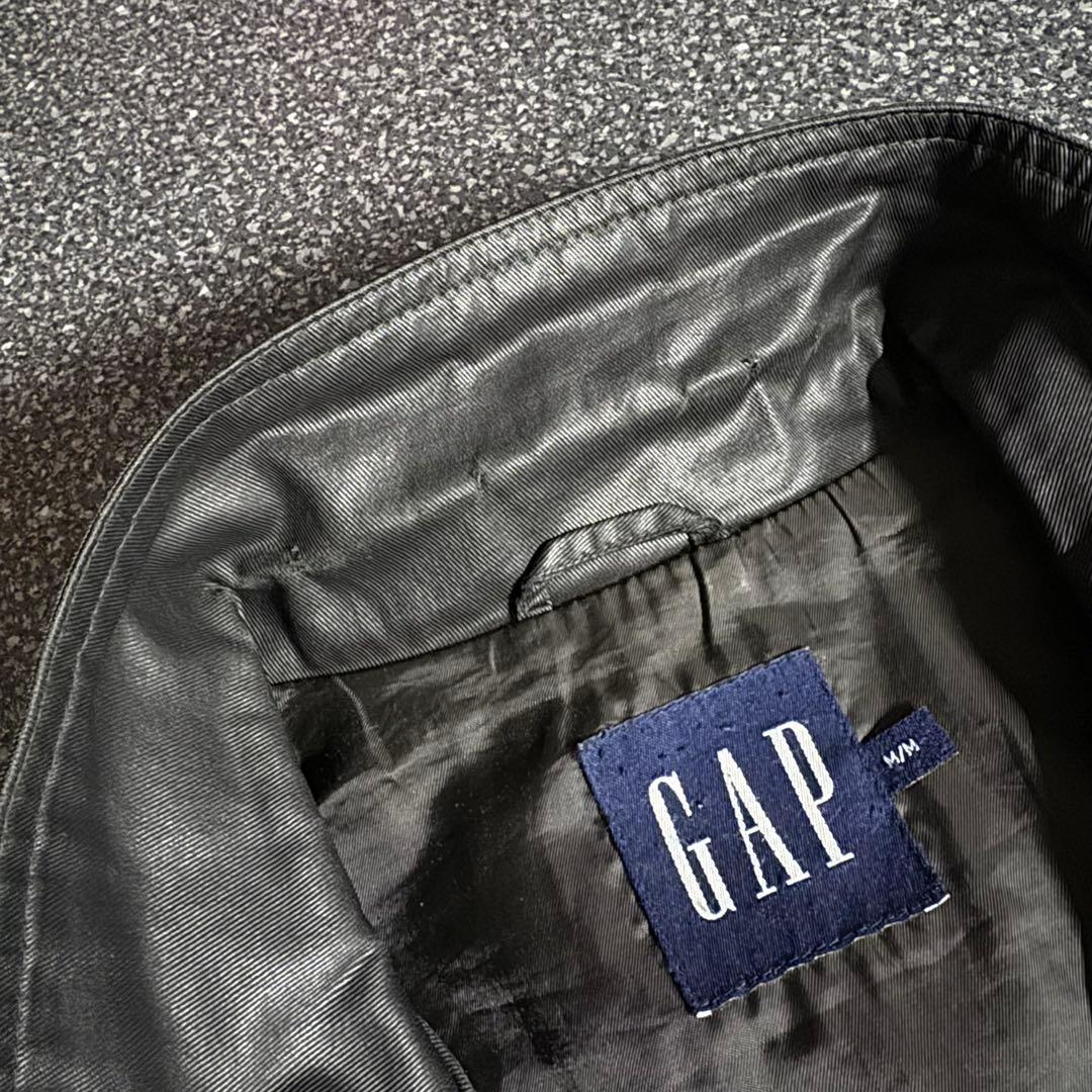 00’s OLD GAP leather like zip up blouson