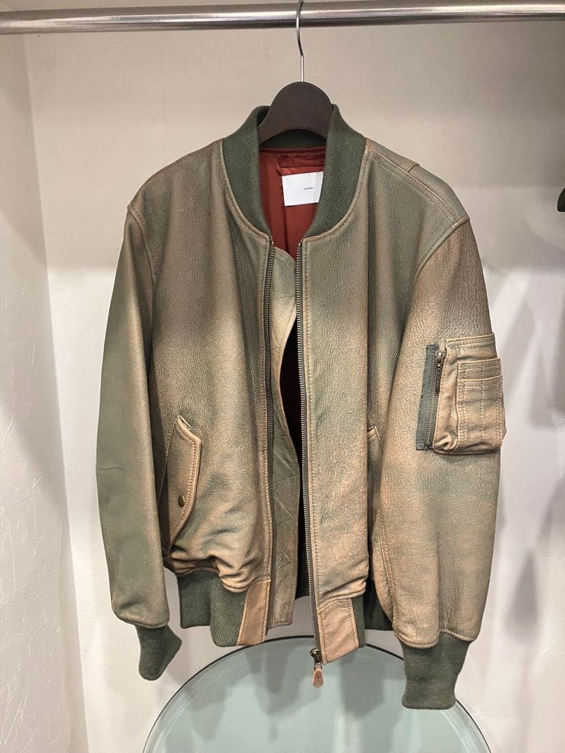 ジャケット・アウター SUGARHILL GILL LEATHER MA-1 (GREEN GILL)