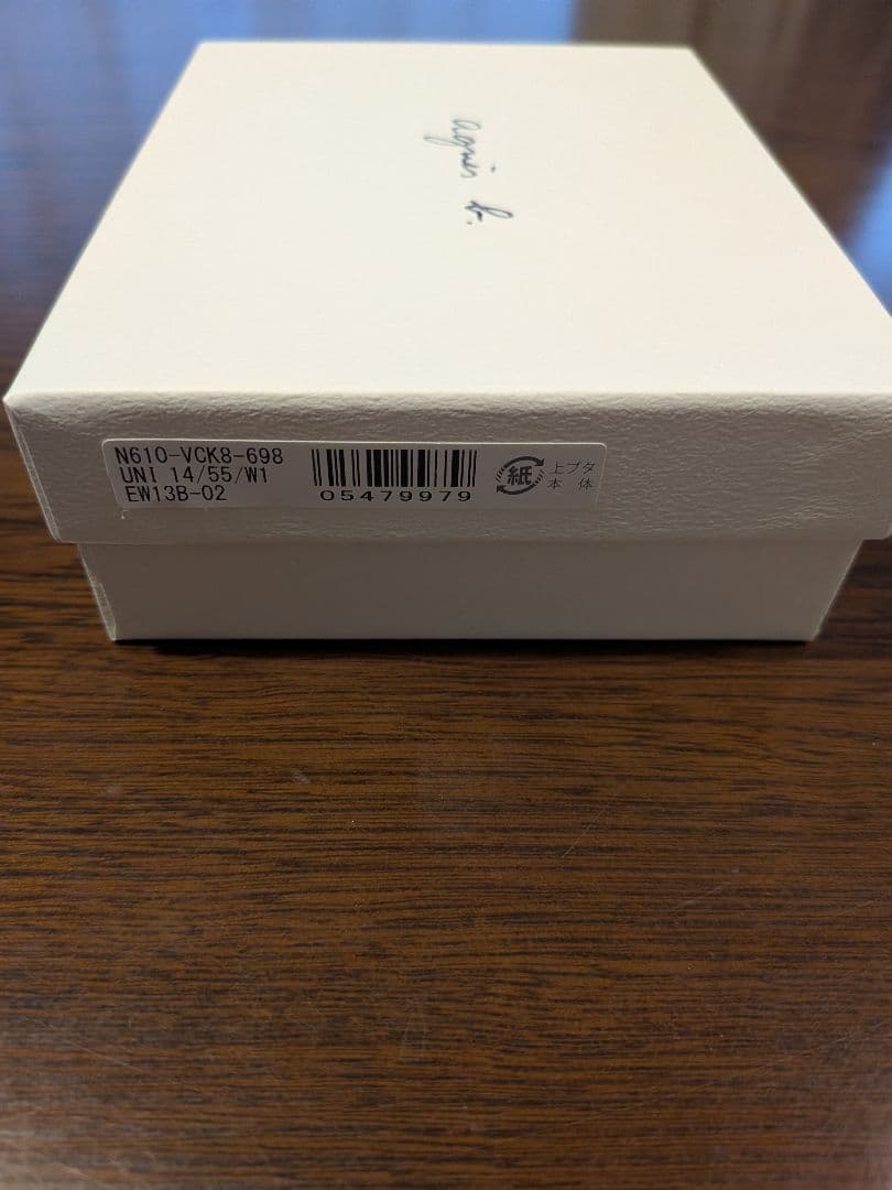 【YOKO】アニエスべー　ネイビー 天然皮革　二つ折り財布