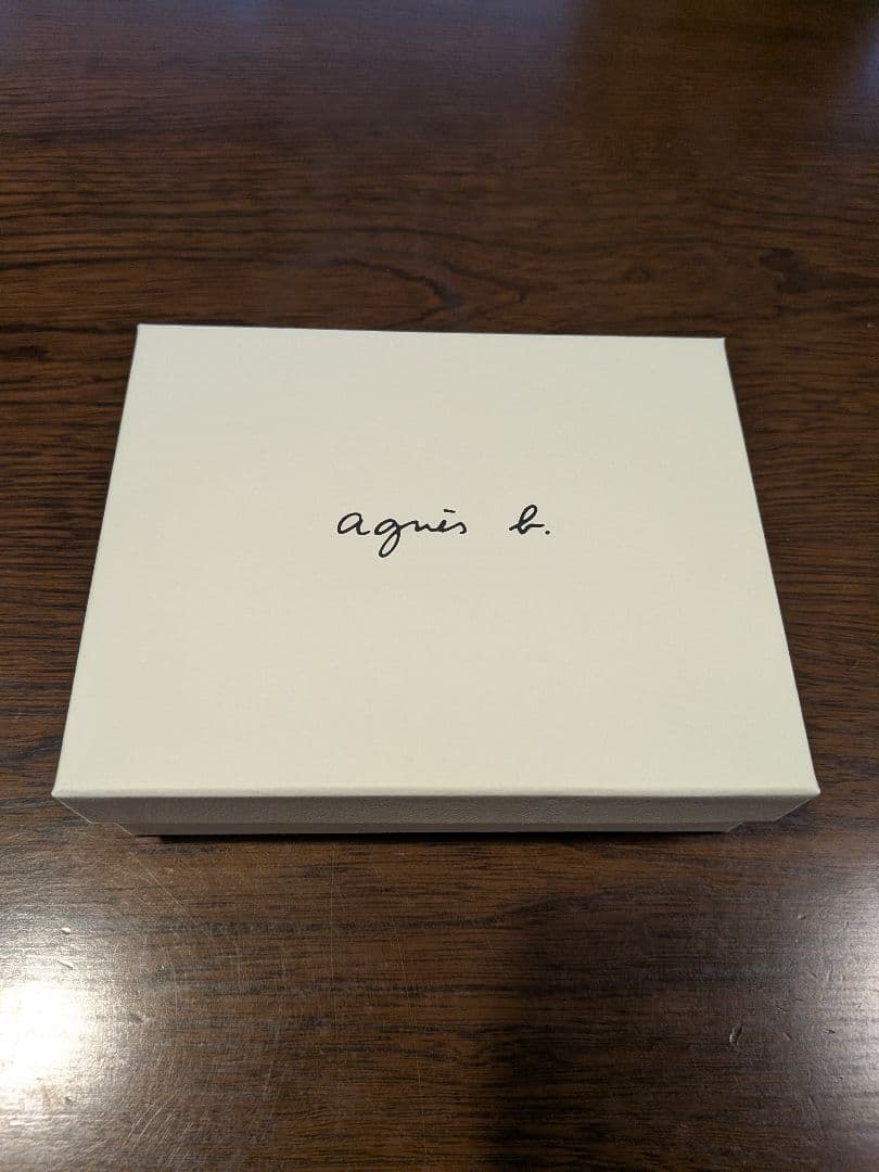 【YOKO】アニエスべー　ネイビー 天然皮革　二つ折り財布