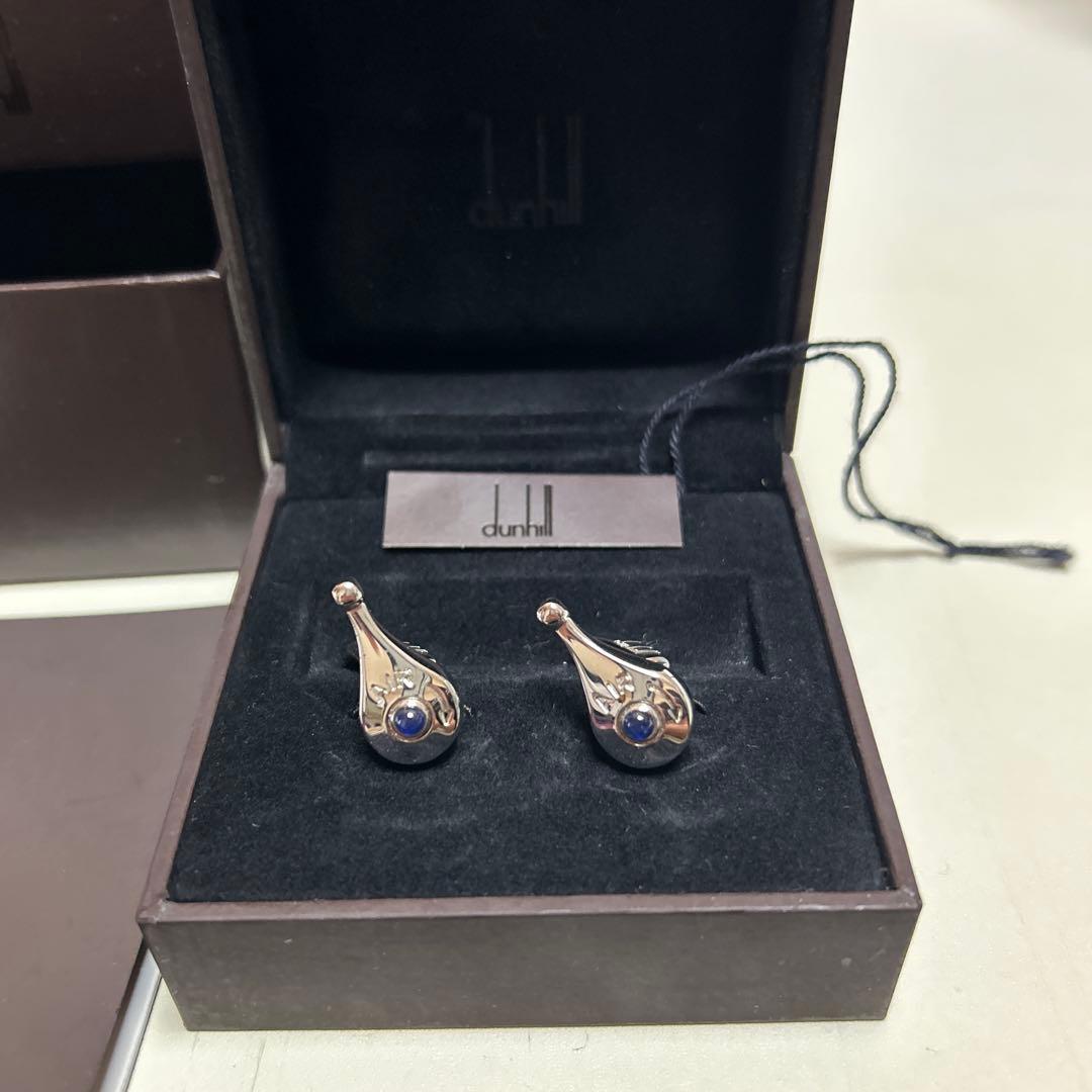 【新品未使用】dunhill カフリンクス ブルーストーン シルバー