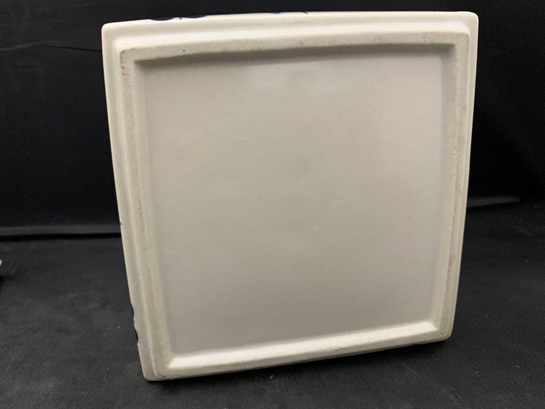 砥部焼　ブレットケース　小鳥　レトロ　蓋物保存容器