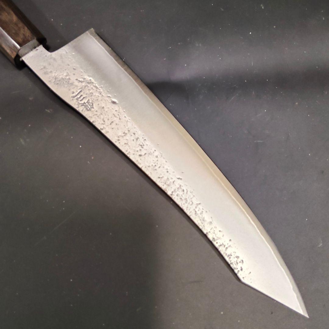 銀三 鬼反り 切付 本鍛造 なしじ 和牛刀 包丁 21cm 牛刀 黒檀八角柄
