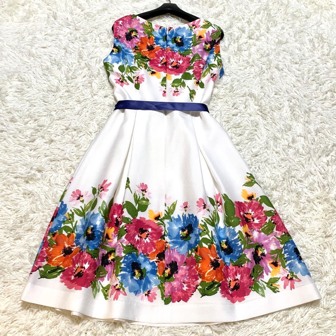 美品✨希少サイズ 42 エムズグレイシー フラワープリント フレア ワンピース
