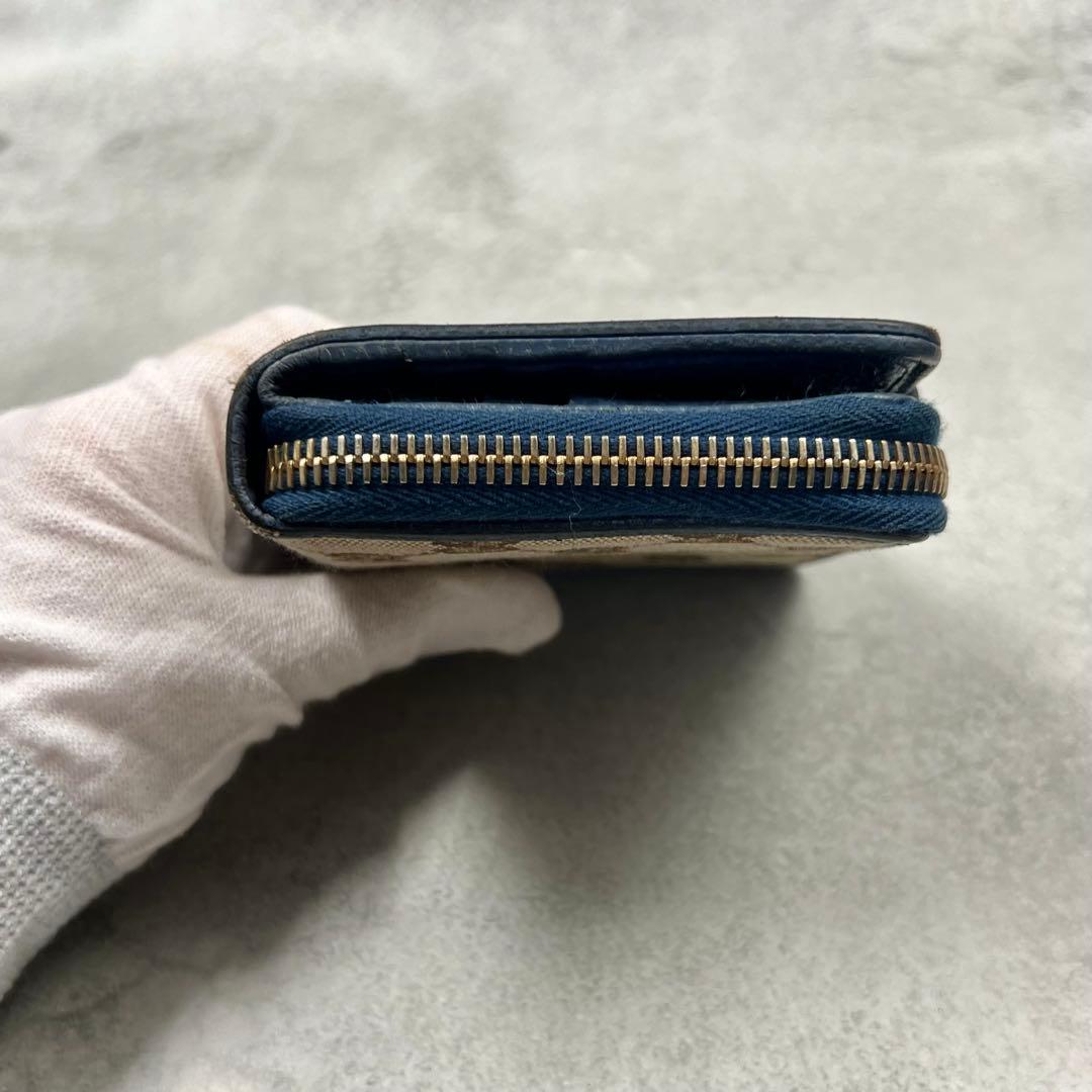 専用 GUCCI GGキャンバス ラウンドジップ レディース 折り財布 8142