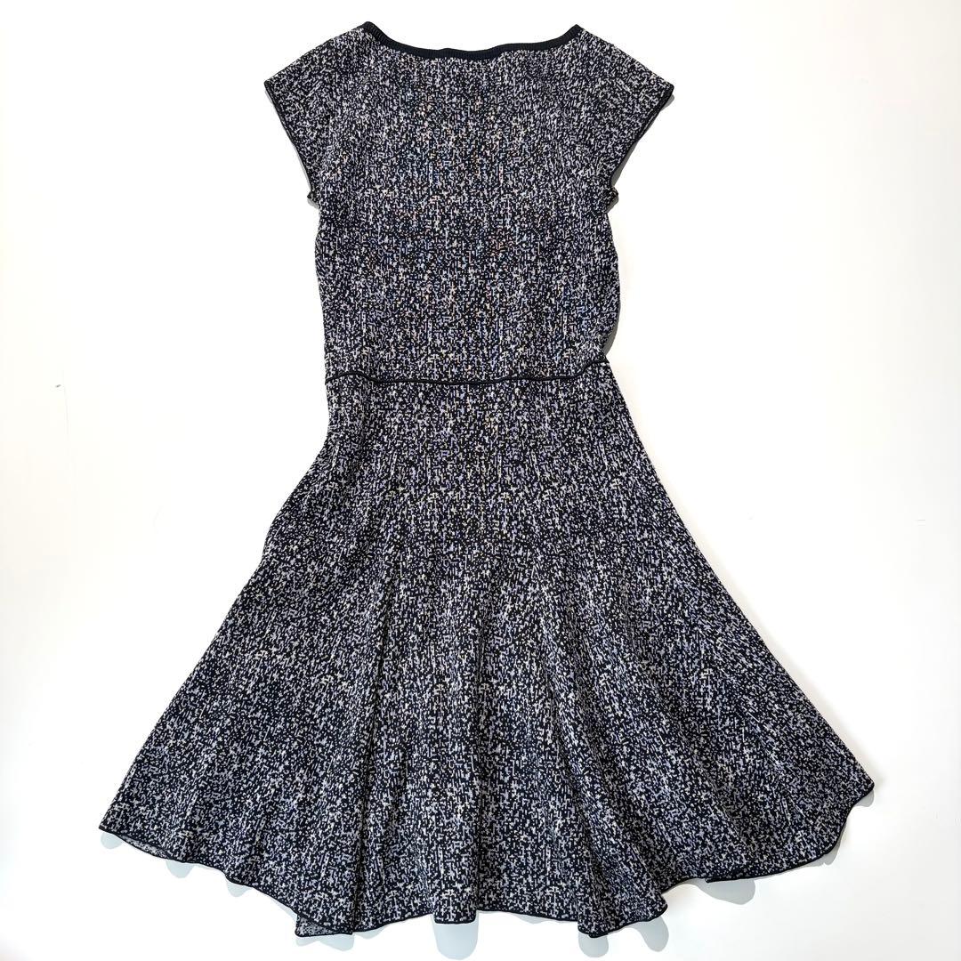 【極美品】Christian Dior ニットワンピース フレア ネイビー 40