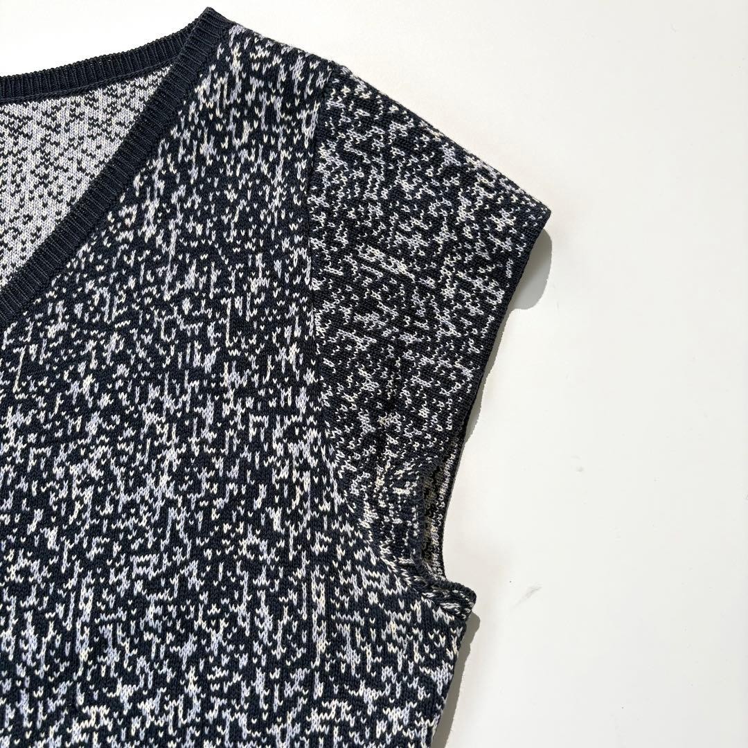 【極美品】Christian Dior ニットワンピース フレア ネイビー 40