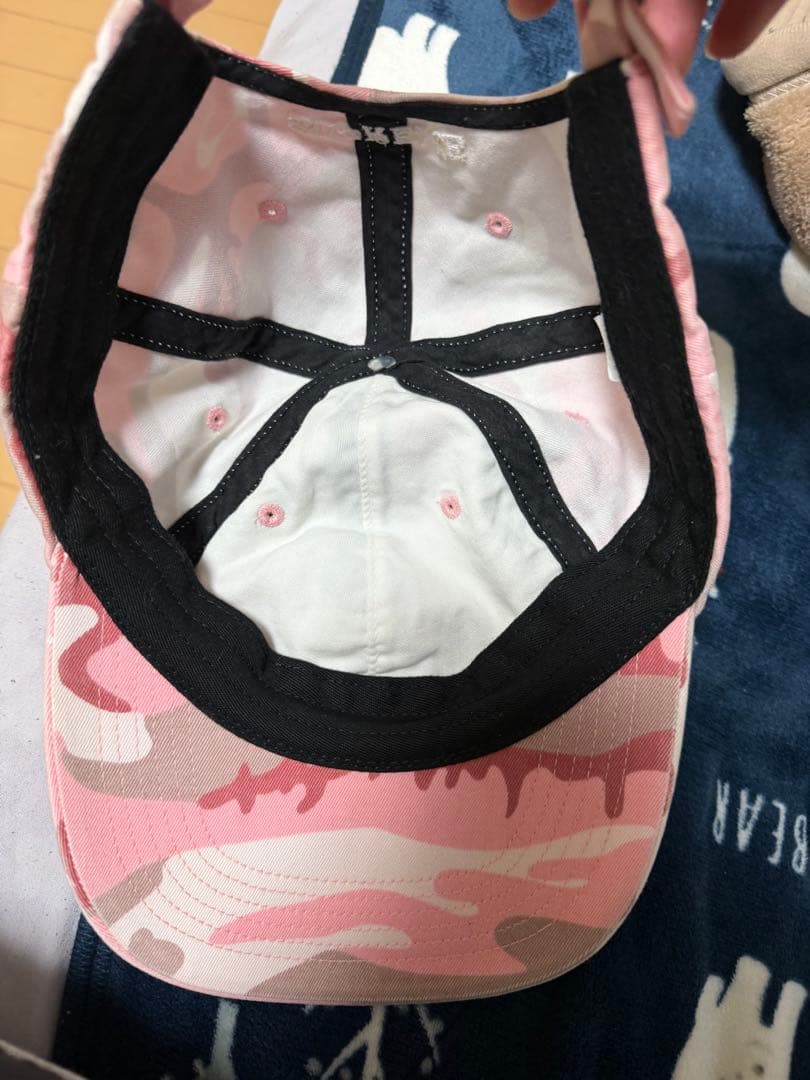 SUPREME 迷彩柄キャップ ピンクベージュ