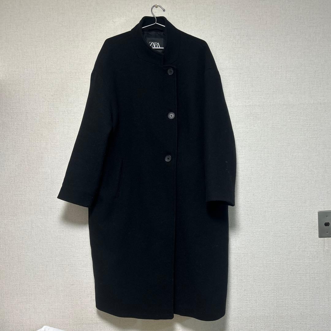★即完売デザイン★ Zara ウールブレンド　ハイネックコート　ザラ　XL