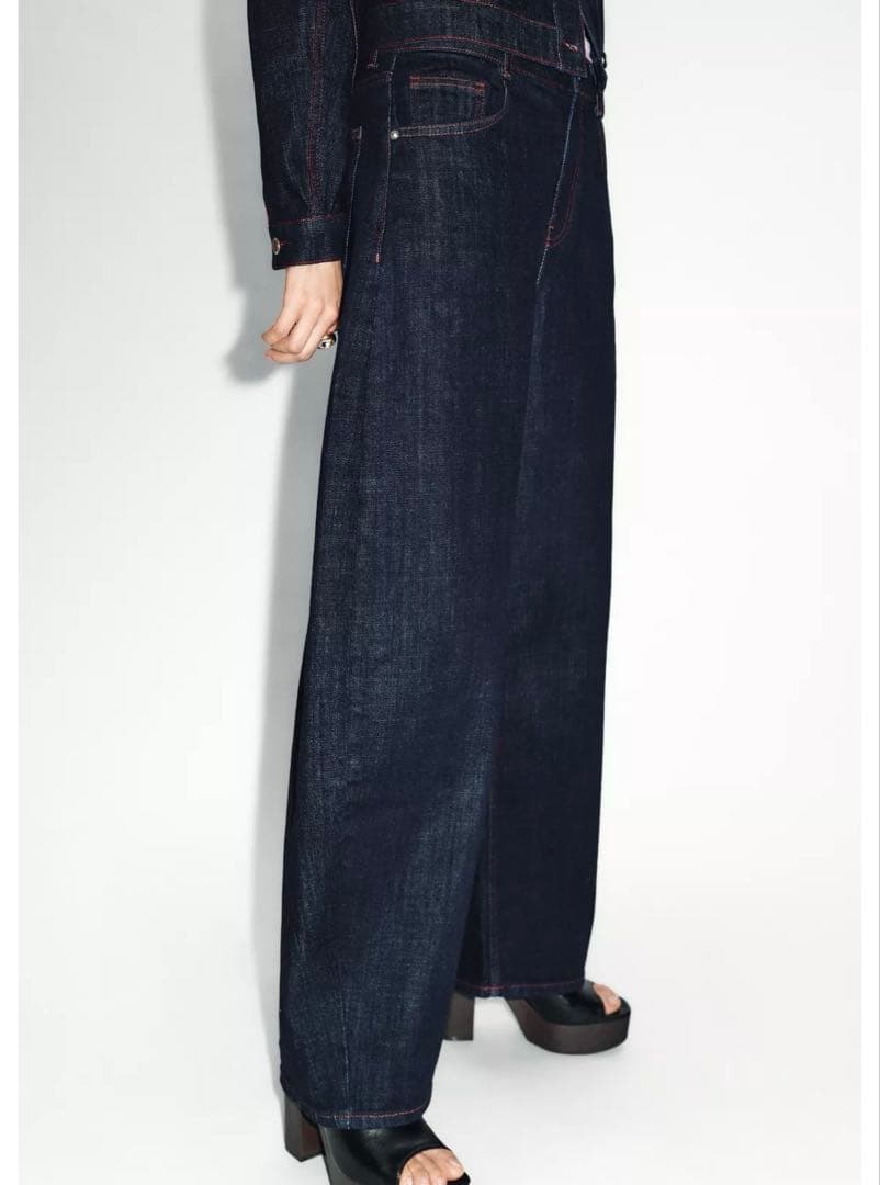 タグ付新品★ZARAのZ1975ハイウエストバレルフィットデニムパンツ★EU44