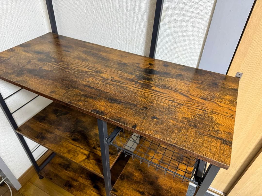 VASAGLE レンジボード 132cm スライド式 キッチンラック 美品