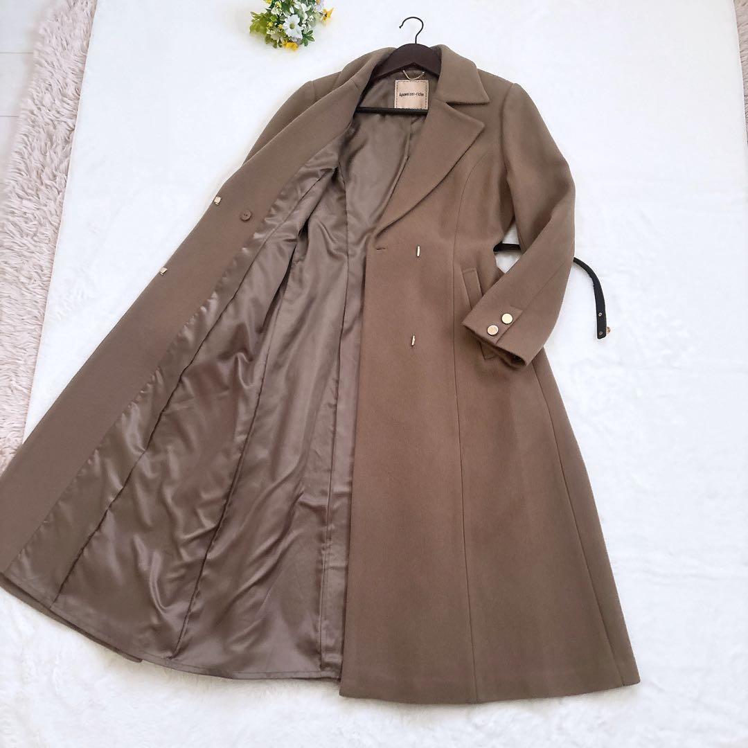 美品24AW Apuweiser-riche ベルト付ロングチェスターコート M