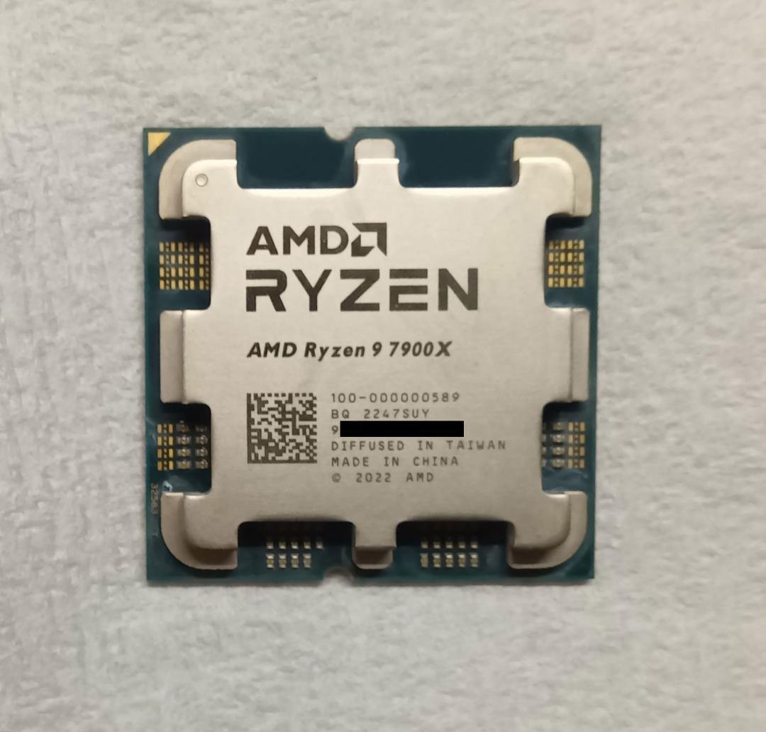 AMD Ryzen 9 7900X CPU 本体 (プラチナコア？)