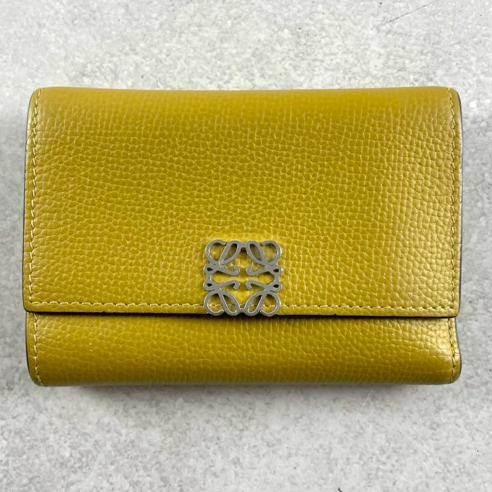 美品✨ LOEWE ロエベ アナグラム バーティカルウォレット 三つ折り財布 黄