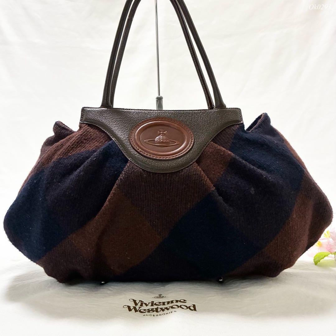【美品】ヴィヴィアンウエストウッド ブランケットチェック ハンドバッグ 手提げ