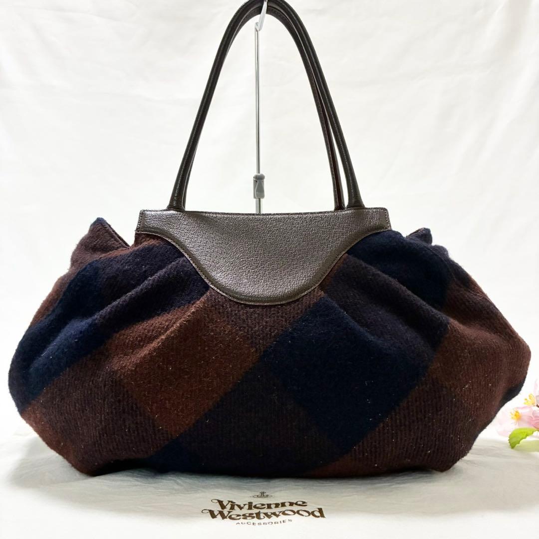 【美品】ヴィヴィアンウエストウッド ブランケットチェック ハンドバッグ 手提げ
