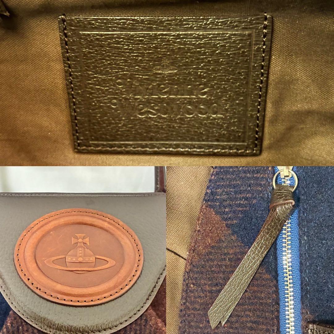 【美品】ヴィヴィアンウエストウッド ブランケットチェック ハンドバッグ 手提げ