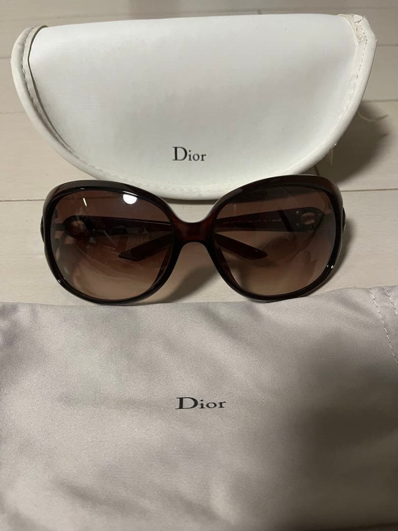 Christian Dior ブラウン サングラス ケース付き