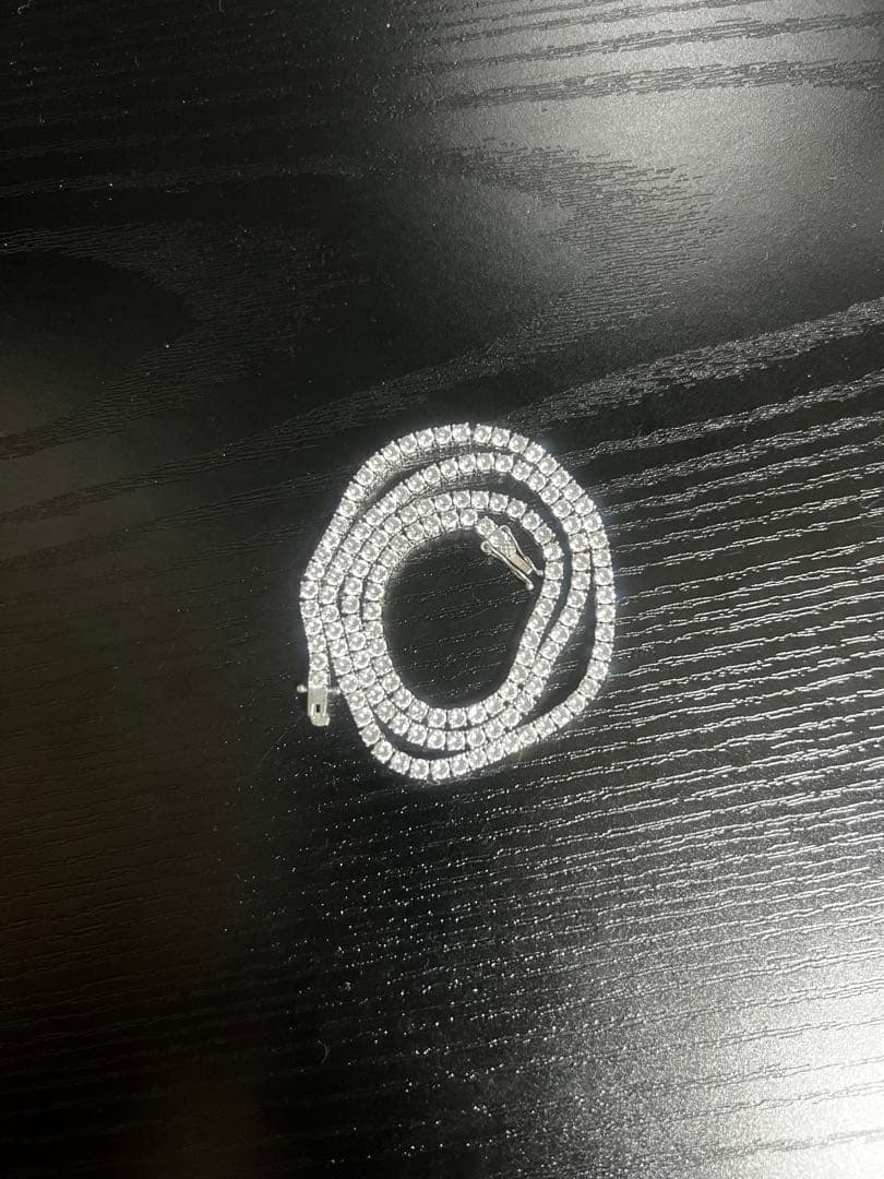 シルバー925 テニスチェーン テニスネックレス 18インチ3mm ジルコニア