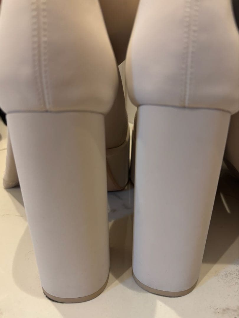 Darich ウルトラストレッチレザーロングブーツ 白　XL