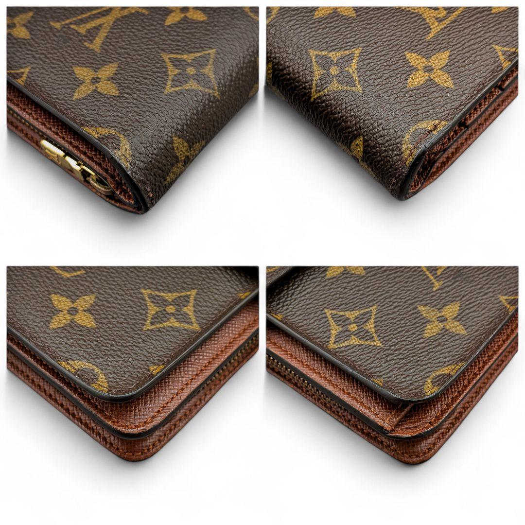 美品 ルイヴィトン モノグラム ポルト パピエ ジップ 二つ折り財布