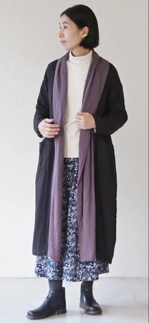 美品 sisam シサム工房 ダブルガーゼ 2wayローブ