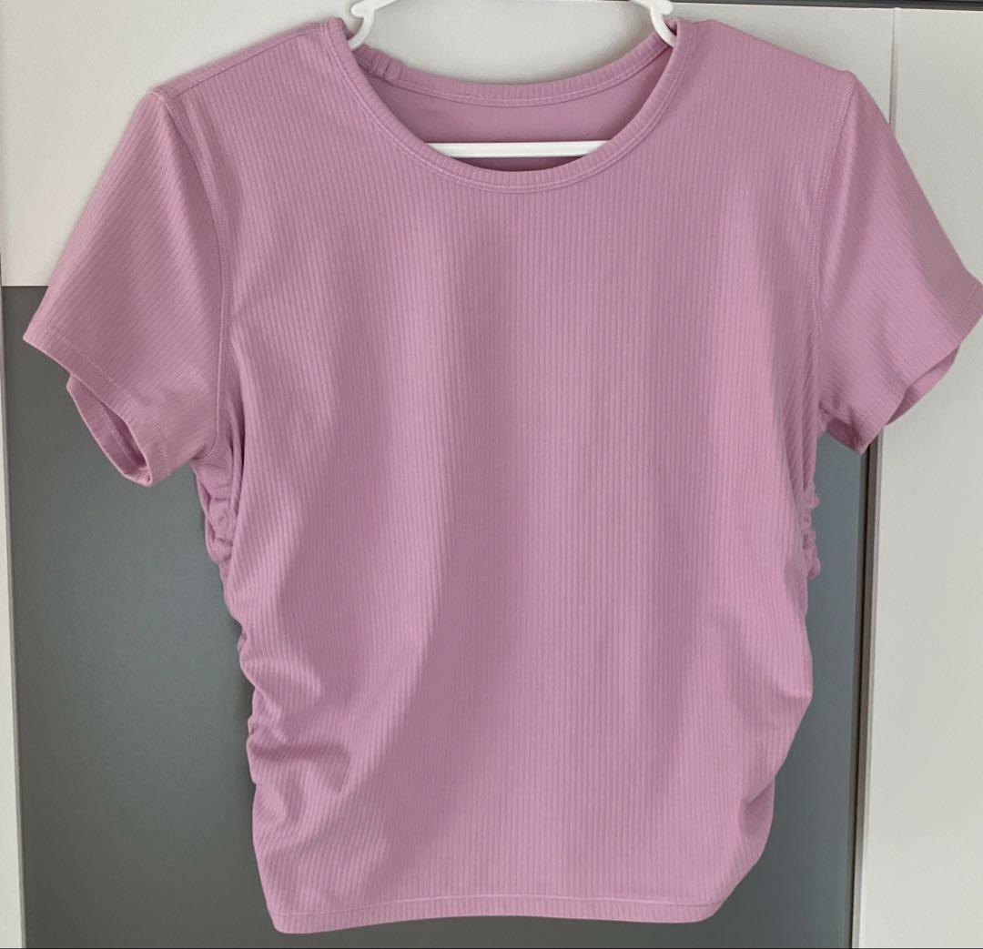 Lululemon Tシャツ 半袖 リブ ピンク サイズ8 M