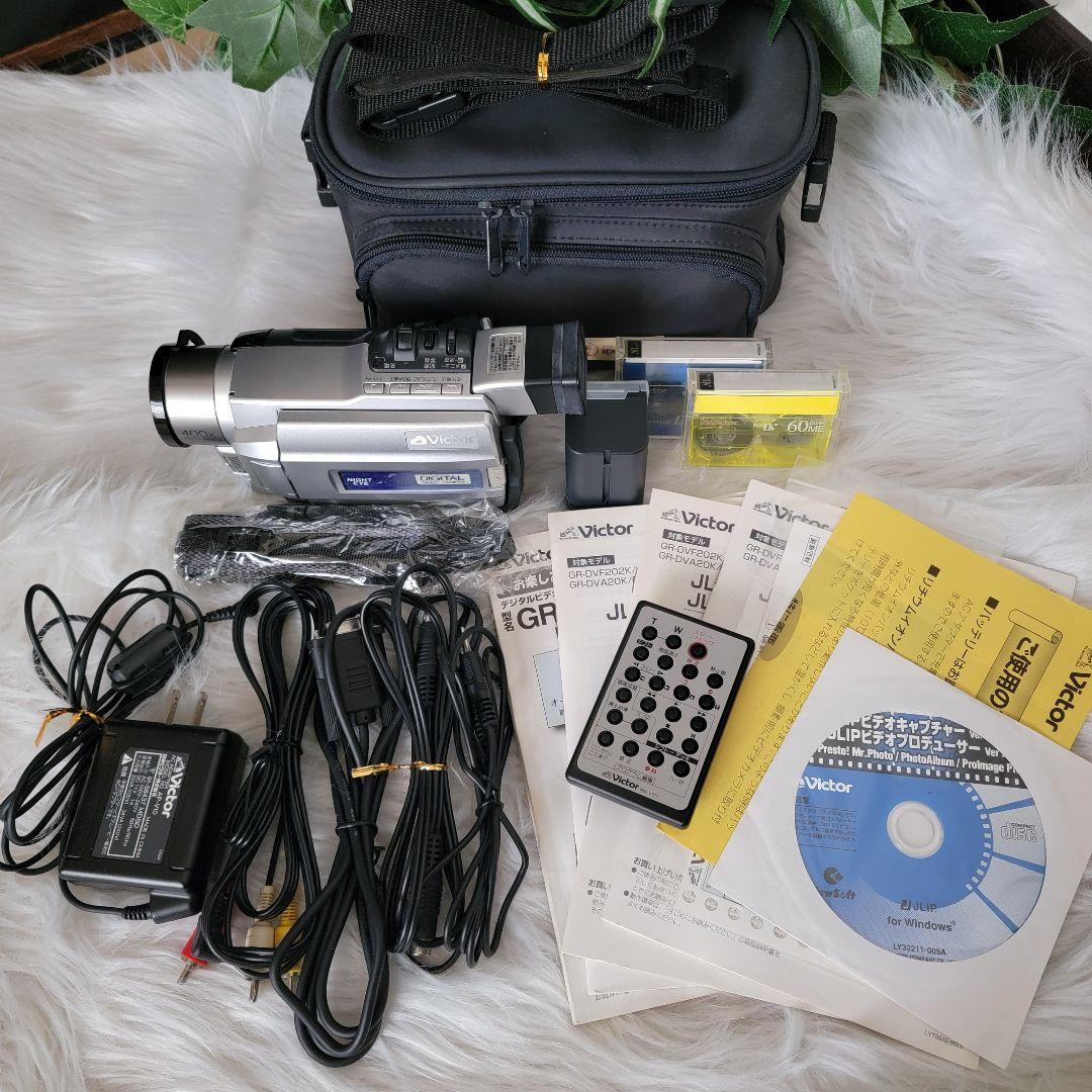動作未確認あり ビクターデジタルビデオカメラGR-DVF202K 新品テープ2本