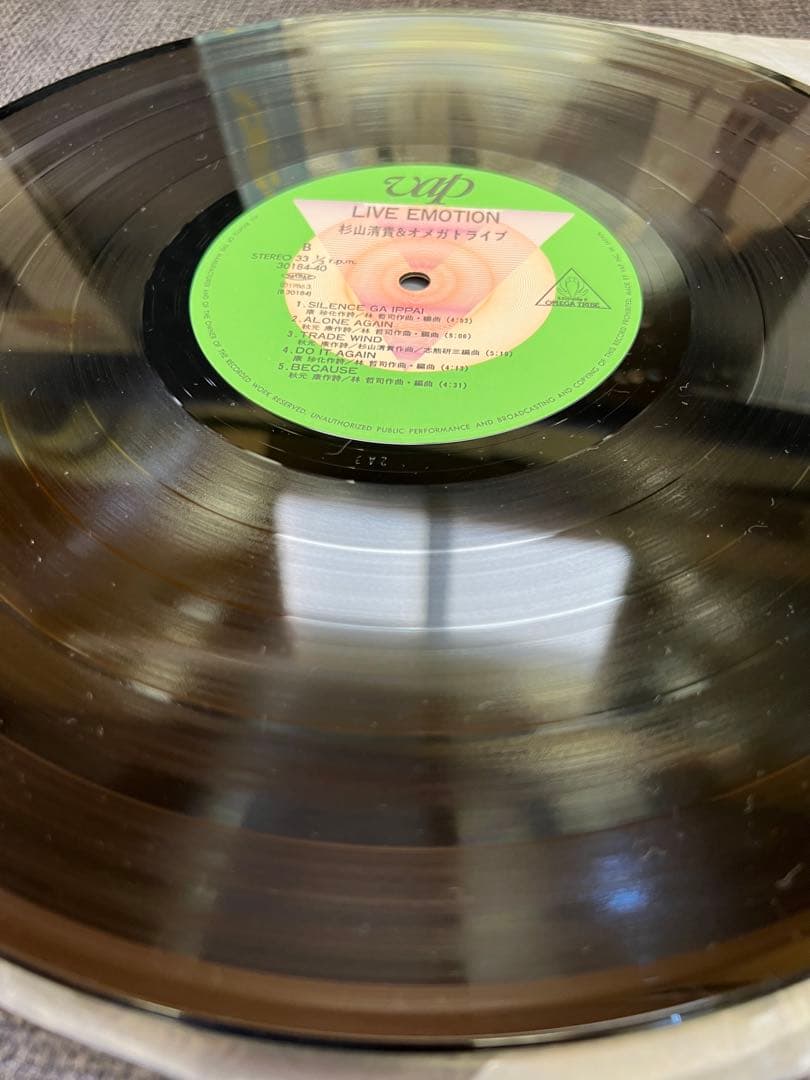 杉山清貴&オメガトライブ LIVE EMOTION 帯付　レコード1986年