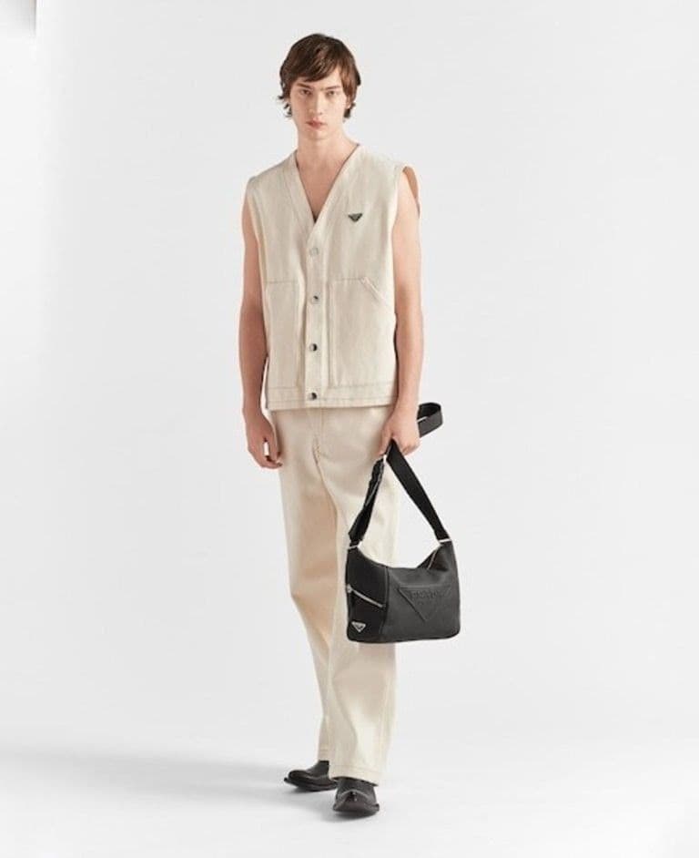 正規品 PRADA ベージュ デニム ベスト ジレ M プラダ青山店購入