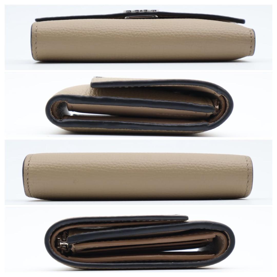 【超極美品】LOEWE トライフォールド　コンパクトウォレット　ベージュ
