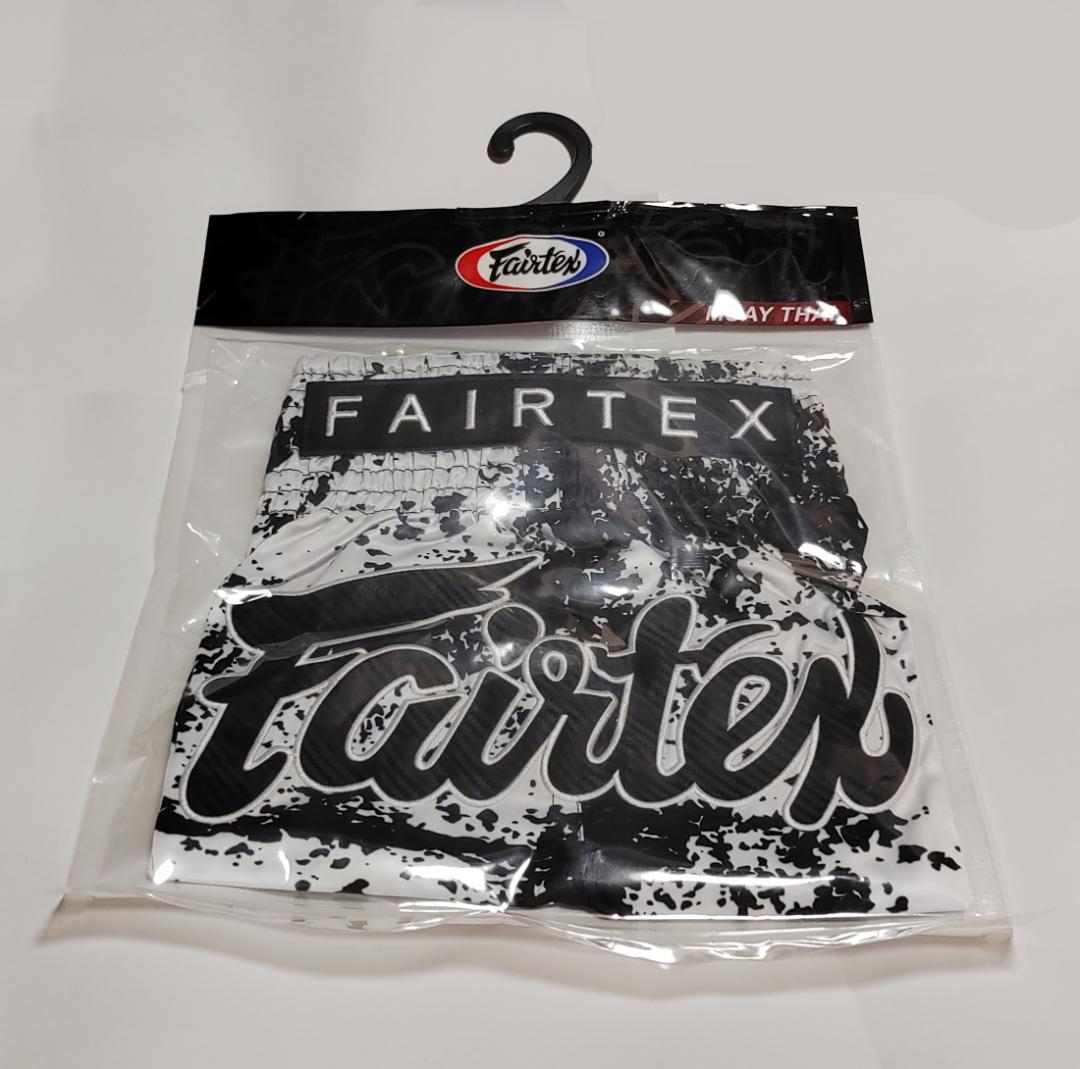 【Fairtex】ムエタイ トランクス ホワイトｘブラック サイズ M