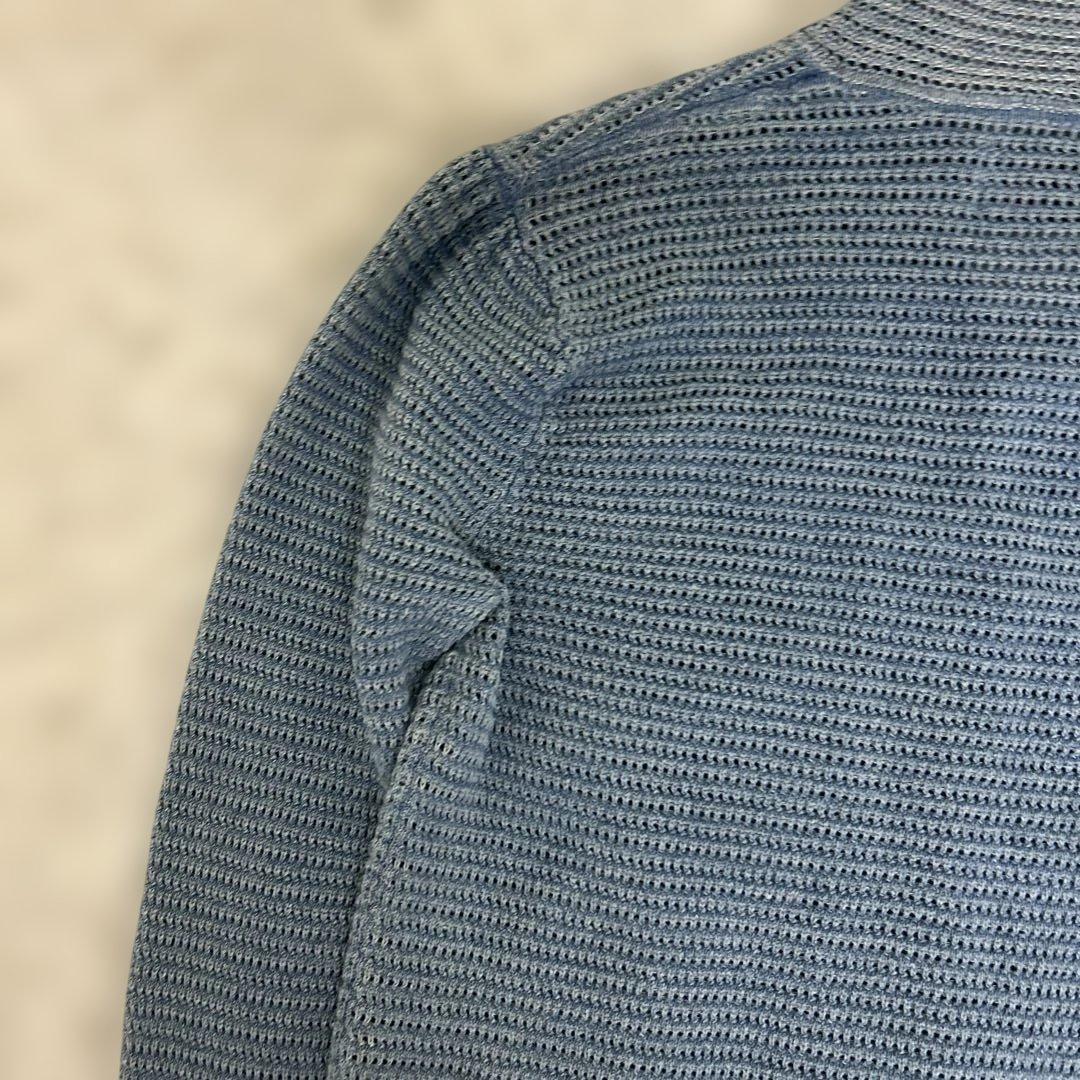 【極美品】RRL リネンコットン ポインテール カーディガン　ブルー
