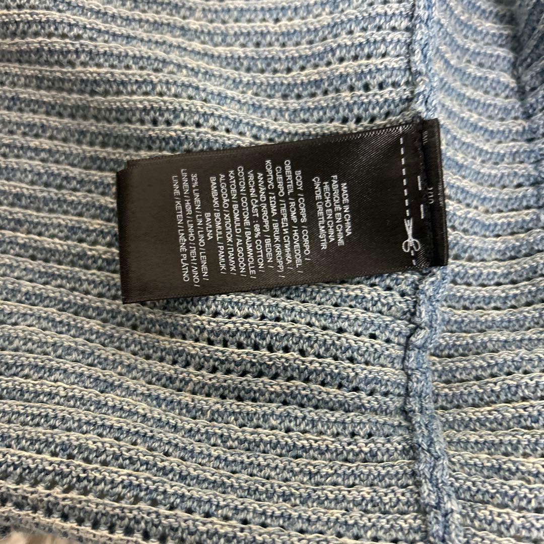 【極美品】RRL リネンコットン ポインテール カーディガン　ブルー