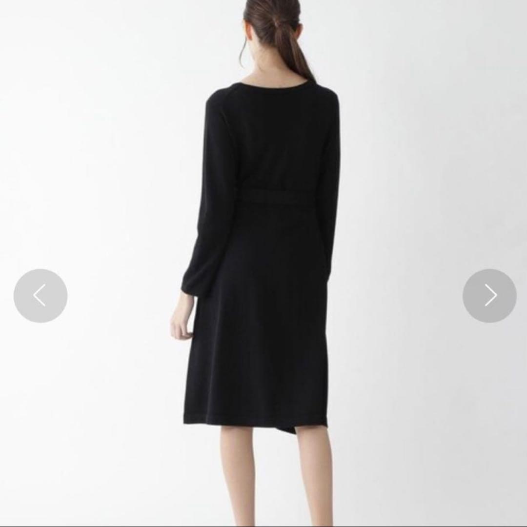美品♡ブルーレーベルクレストブリッジ　コットンアクリルMIXニットワンピース　黒