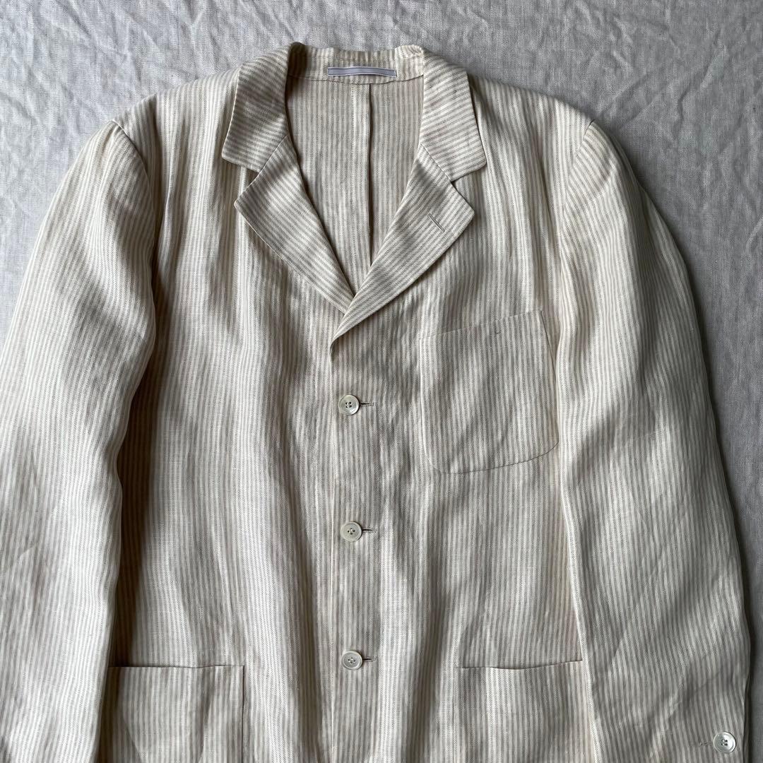 エルメネジルドゼニア zegna ストライプ リネン テーラードジャケット