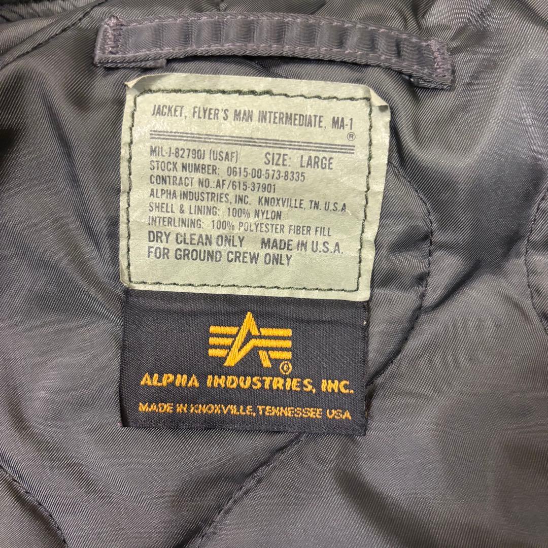 USA製 ALPHA アルファ MA-1 flight jacket L