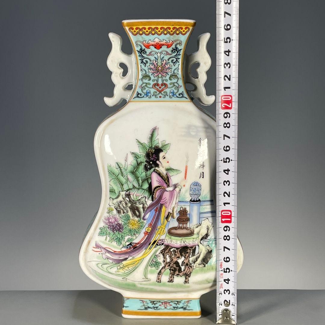 四大美女図両耳賞瓶  景徳鎮 陶磁器 装飾品 現代工芸品 美術品 置物