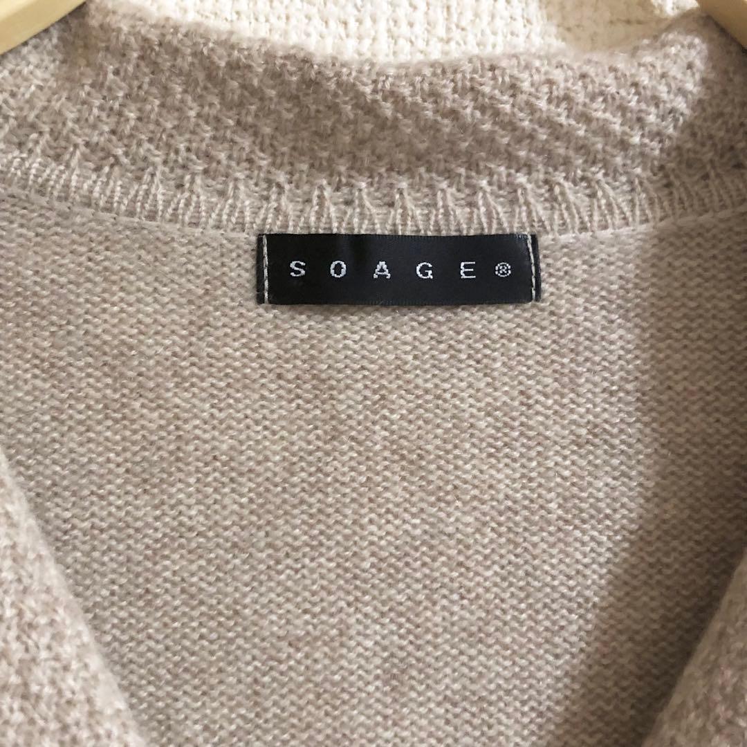 【新品タグ付】SOAGE ソアージュ カシミヤ100% カーディガン　ベージュ