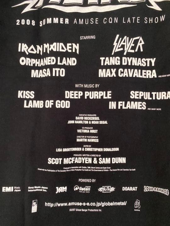 GLOBAL L Tシャツ M IRON MAIDEN SLAYER