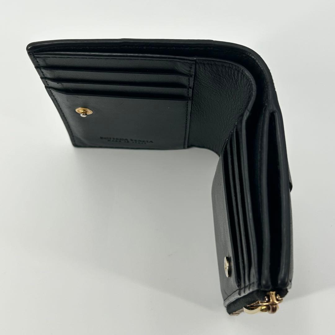 美品✨ボッテガヴェネタ 二つ折り財布 カセット レザー 黒