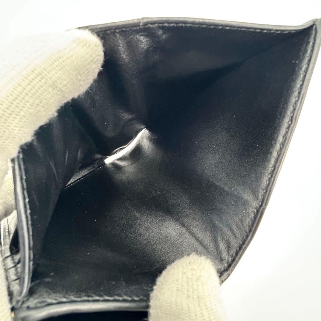 美品✨ボッテガヴェネタ 二つ折り財布 カセット レザー 黒
