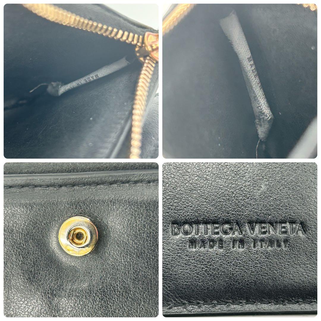 美品✨ボッテガヴェネタ 二つ折り財布 カセット レザー 黒