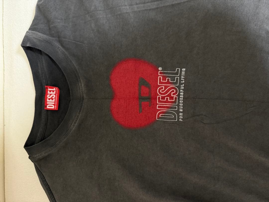 DIESEL ハート型ロゴ Tシャツ グレー