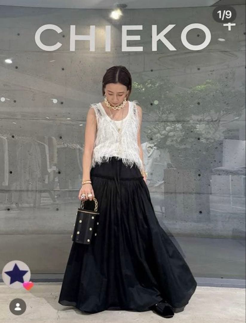 chieko+ soft volume skirt​ ブラック　スカート36